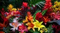 A vivid display as tropical blooms burst forth in a dazzling explosio