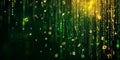 A vivid display of a digital matrix where symbols fall gracefully in a mesmerizing cascade, enhanced by holographic Royalty Free Stock Photo