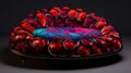 Vivid Dreamscapes: A Zbrush Chair With Red And Blue Petals