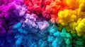 Vivid explosion of colorful smoke creating a mesmerizing chaotic display of colors