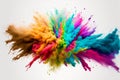 An explosion of coloured paint