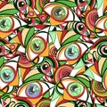 Vivid eyes vector seamless pattern Royalty Free Stock Photo