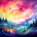 Vivid and Fantastical Watercolor Painting