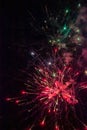Vivid Fireworks Exploding in the Night Sky Displaying Bright Colors Royalty Free Stock Photo