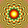 Vivid flower mandala with optical illusion effect