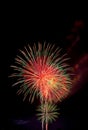 Fourth of July skyrockets, as seen from above, Cottonwood, Arizona. Royalty Free Stock Photo