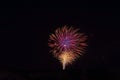 Fourth of July skyrockets, seen from above, Cottonwood, Arizona. Royalty Free Stock Photo