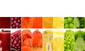 Vivid fruits and vegetables collage, blank for healthy food editions.