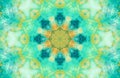 Vivid geometric fractal texture in yellow and green tones . Contemporary tribal composition