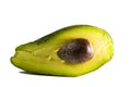 Vivid green colour avocado on a white background