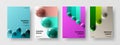 Vivid handbill A4 vector design layout set