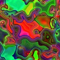 Vivid happy colorful background in rainbow colors, hippy shape melted in neon colors