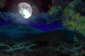 vivid haunting night texture - selective focus trick or treat concept - defocused background design template 3D illustration Royalty Free Stock Photo