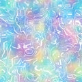 Vivid holographic foil rainbow neon seamless tile