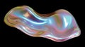 Vivid holographic liquid blob shape isolated on dark background for striking visuals