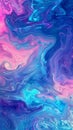 Vivid holographic swirls in a mesmerizing liquid paint pattern. AI generated
