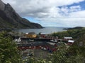 vivid houses in small norwegian village