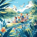 Family Canoeing Adventure Royalty Free Stock Photo