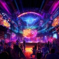 Vivid Illustration of a Cozy and Vibrant Music Venue Royalty Free Stock Photo