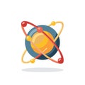 Vivid Illustration Depicting Scientific Atom with Orbiting Electrons Symbolizing Molecular Structure and Educational Royalty Free Stock Photo