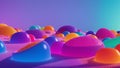 A Vivid Image Of A Group Of Colorful Balls On A Purple Surface AI Generative
