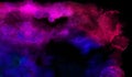 Vivid ink textured blue, pink and purple color canvas for modern design. Aquarelle smeared abstract watercolour illustration