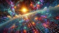 Fractal & Binary Code Art, generative ai