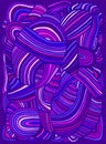 Vivid juicie abstract lines art pattern, rainbow multicolor color. Decorative psychedelic stylish card. Vector hand