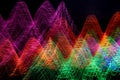 Vivid light trails of peaks and troughs. Intentional camera movement. ICM Royalty Free Stock Photo