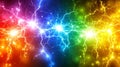 Vivid Lightning Bolts on a Rainbow Gradient, Energy and Utilities Background, Abstract Design Royalty Free Stock Photo