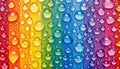 Vivid macro background of colorful wet surface with water droplets glistening in the light