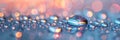 Vivid macro background featuring colorful water droplets on a wet, reflective surface