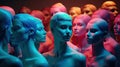 Vivid Mannequin Clones in Soft Light for Fashion Design.