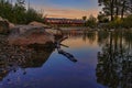 Side View Of The Peace Bridge At Sunrise