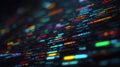 Vivid Multicolored Code on Dark Themed Screen with Cinematic Bokeh Royalty Free Stock Photo