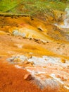 Vivid multicolored land in geothermal area