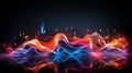 Vivid Neon Flames and Droplets in a Surreal Dark Background Illustration