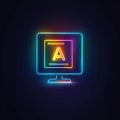 A vivid neon icon shines on a flip chart with checkboxes, symbolizing business presentations and task management
