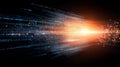 Vivid orange and blue binary code background, a futuristic digital backdrop for tech, coding, data projects Royalty Free Stock Photo