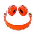 Vivid orange headphones smile