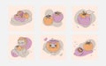 Vivid Persimmon Color Blob Vector Art Design Elements