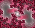 Vivid pink colorful flowery fantasy fractal, abstract flowery spiral shapes, background