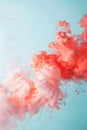Vivid Pink Ink Swirling Gracefully in Tranquil Blue Water Capturing the Dynamics of Fluid Motion Royalty Free Stock Photo