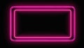 Vivid pink neon rectangular border with a clean black background and subtle glow Royalty Free Stock Photo