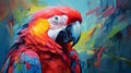 Vivid Portraiture: Colorful Parrot Painting In Anton Fadeev Style
