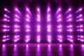 Vivid purple LED lamps on the wall provide a bright incandescent backdrop