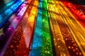 Vivid Rainbow Colored Light Reflections on Glass Surface with Water Drops Sparkling in Spectrum Hues Royalty Free Stock Photo