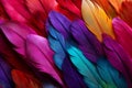 Vivid Rainbow feathers colorful. Generate Ai