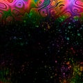 Vivid rainbow psychedelic wavy tribal in top of the page