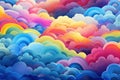 Vivid Rainbow sky clouds nature. Generate Ai Royalty Free Stock Photo
